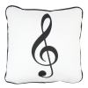 Agifty G-clef Sol Anahtarı Basklıl Beyaz  Yastık(40 X 40 Cm)<br>Fotoğraf: 1/1