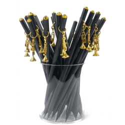 Agifty Trumpet Charm Gold/Crystal Kalem