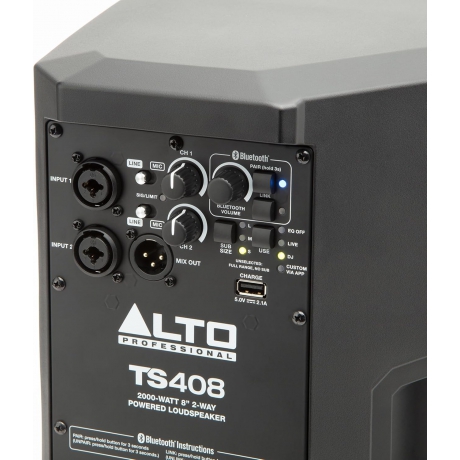 Alto Professional TS408 8" 2000W Bluetooth, DSP ve App Control Özellikli Aktif Hoparlör<br>Fotoğraf: 3/5