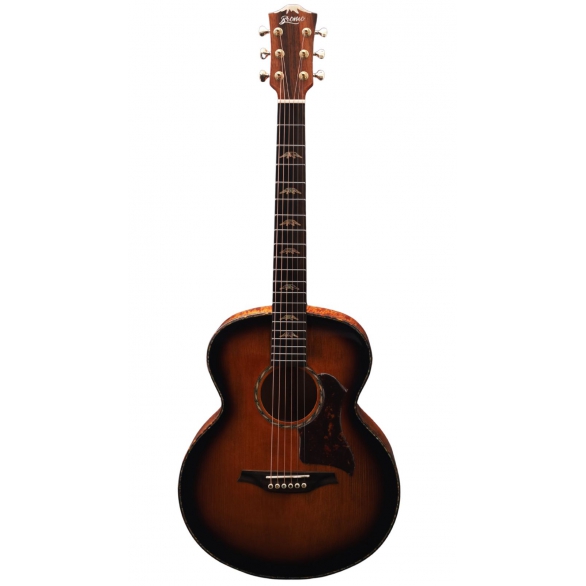 Bromo BAN8E Mini Jumbo Elektro Akustik Gitar (Vintage Sunburst), Fotoğraf: 1/3