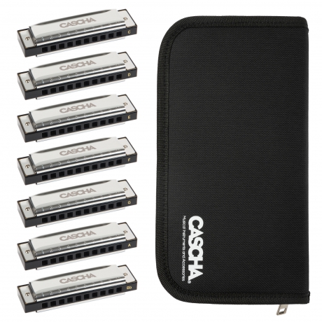 Cascha HH 2223 Blues Harmonica Set (c - D – E – F – G – A – Bb)<br>Fotoğraf: 1/4