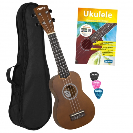 Cascha HH 3953 EN Limewood Soprano Ukulele Paketi (Kahverengi)<br>Fotoğraf: 1/9