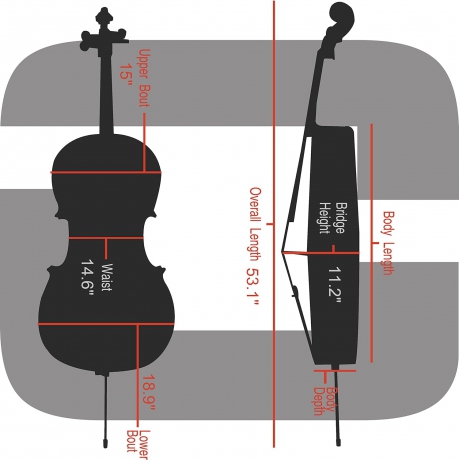Crossrock CRF4020CEFBK Carbon Fiber Composite 4/4 Çello Taşıma Çantası<br>Fotoğraf: 6/6