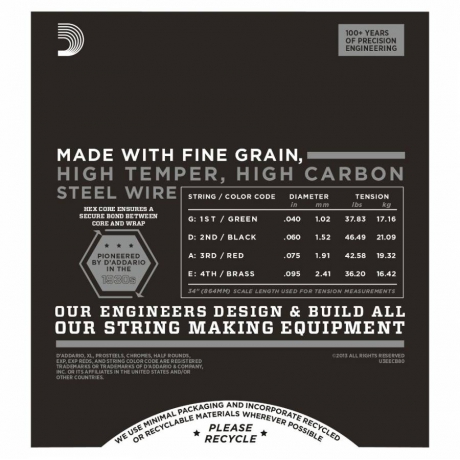 D'Addario ECB80 Chromes Bas Gitar Teli (40-95)<br>Fotoğraf: 2/3