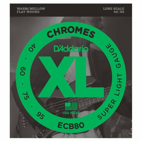 D'Addario ECB80 Chromes Bas Gitar Teli (40-95)<br>Fotoğraf: 1/3