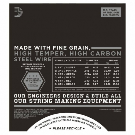 D'Addario ECG24 Chromes Elektro Gitar Teli (11-50)<br>Fotoğraf: 2/3