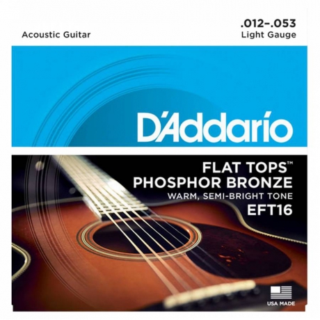 D'Addario EFT16 Flat Tops Akustik Gitar Teli (12-53)<br>Fotoğraf: 1/3