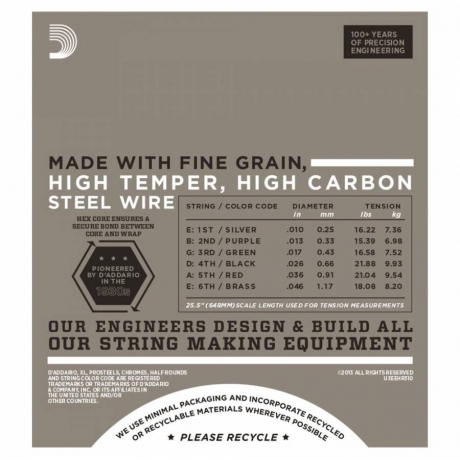 D'Addario EHR310 Half Round Elektro Gitar Teli (10-46)<br>Fotoğraf: 2/3