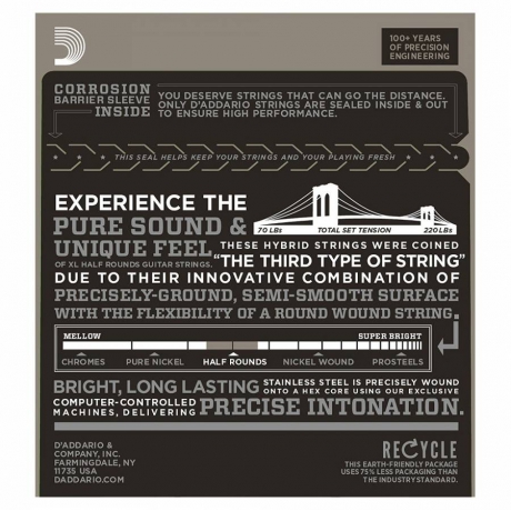 D'Addario EHR310 Half Round Elektro Gitar Teli (10-46)<br>Fotoğraf: 3/3