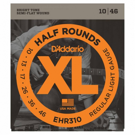 D'Addario EHR310 Half Round Elektro Gitar Teli (10-46)<br>Fotoğraf: 1/3