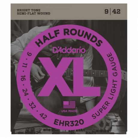 D'Addario EHR320 Half Round Elektro Gitar Teli (9-42)<br>Fotoğraf: 1/3