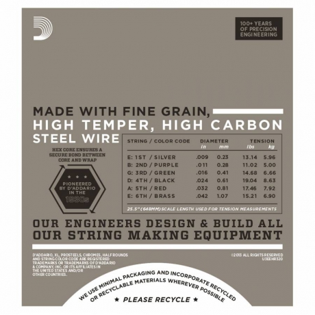 D'Addario EHR320 Half Round Elektro Gitar Teli (9-42)<br>Fotoğraf: 2/3