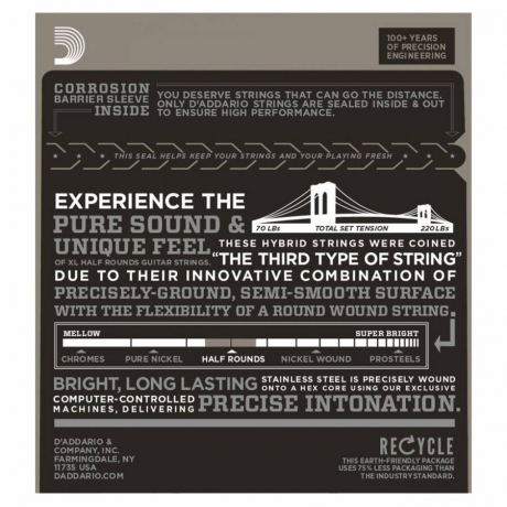 D'Addario EHR320 Half Round Elektro Gitar Teli (9-42)<br>Fotoğraf: 3/3