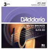 D'Addario EJ-13 3D 80/20 Custom Light Bronze 3'lü Paket Akustik Gitar Teli (.011-.052)<br>Fotoğraf: 1/1