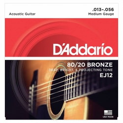 D'Addario EJ12 80/20 Bronze Akustik Gitar Teli (13-56)