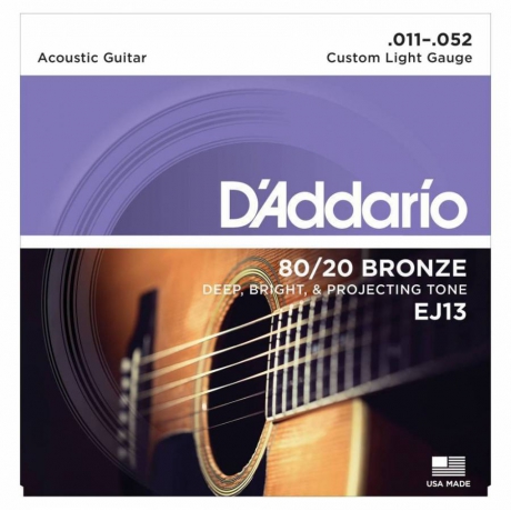 D'Addario EJ13 80/20 Bronze Akustik Gitar Teli (11-52)