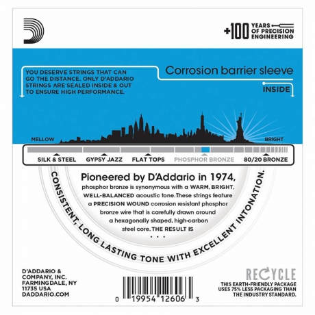 D'Addario EJ16 Phosphor Bronze Akustik Gitar Teli (12-53)<br>Fotoğraf: 3/3