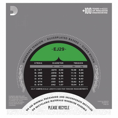 D'Addario EJ29 Pro-Arte Rectified Moderate Tension Klasik Gitar Teli<br>Fotoğraf: 2/3