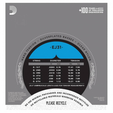 D'Addario EJ31 Pro-Arte Rectified Hard Tension Klasik Gitar Teli<br>Fotoğraf: 2/3