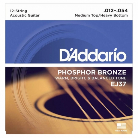 D'Addario EJ37 12 Telli Akustik Gitar Teli (12-54)<br>Fotoğraf: 1/3