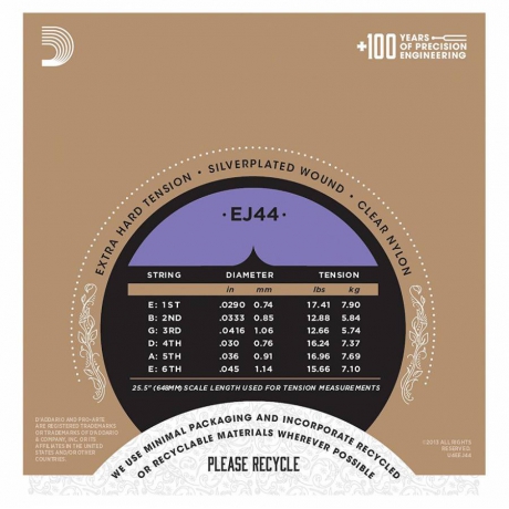 D'Addario EJ44 Pro-Arte Extra Hard Tension Klasik Gitar Teli<br>Fotoğraf: 2/3