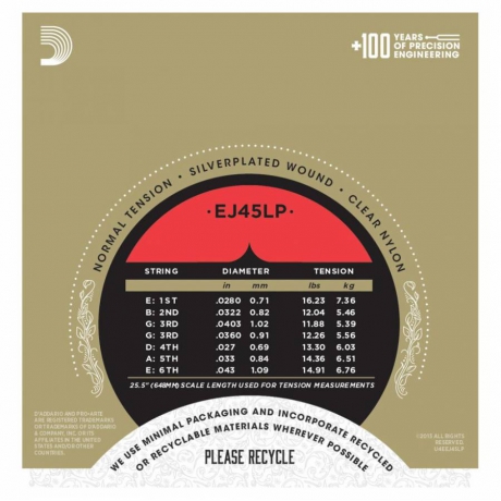 D'Addario EJ45LP Pro-Arte Polished Normal Tension Klasik Gitar Teli<br>Fotoğraf: 2/3