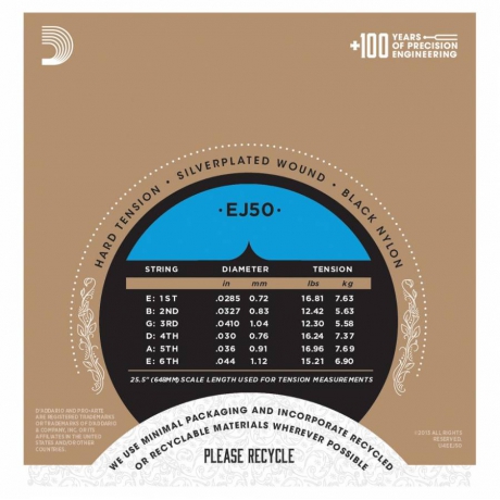 D'Addario EJ50 Pro-Arte Hard Tension Klasik Gitar Teli<br>Fotoğraf: 2/3