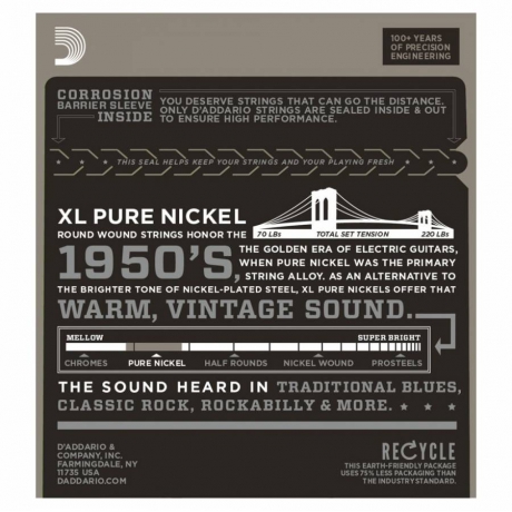 D'Addario EPN115 Pure Nickel Elektro Gitar Teli (11-48)<br>Fotoğraf: 3/3