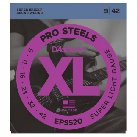 D'Addario EPS520 Pro Steels Elektro Gitar Teli (9-42)<br>Fotoğraf: 1/3