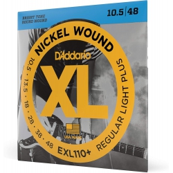 D'Addario EXL110+ Nickel Wound Regular Light Plus Elektro Gitar Teli (10.5-48)