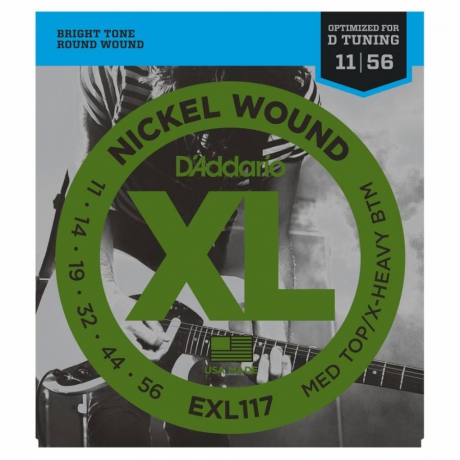 D'Addario EXL117 Drop D Elektro Gitar Teli (11-56)<br>Fotoğraf: 1/2