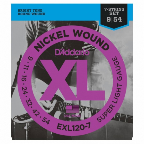 D'Addario EXL120-7 7 Telli Elektro Gitar Teli (9-54)<br>Fotoğraf: 1/2