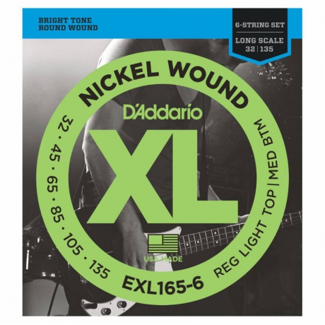 D'Addario EXL165-6 Long Scale 6 Telli Bas Gitar Teli (32-135)<br>Fotoğraf: 1/2
