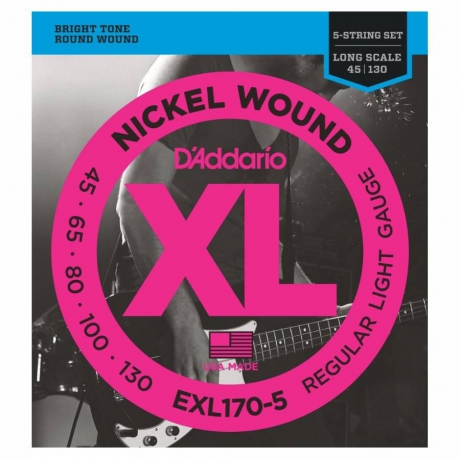 D'Addario EXL170-5 Long Scale 5 Telli Bas Gitar Teli (45-130)