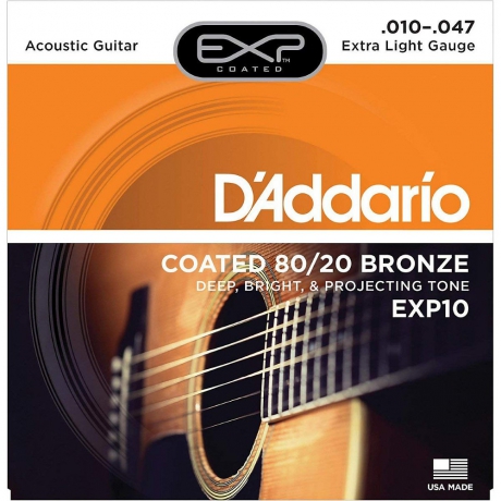 D'Addario EXP10 Extra Light 80/20 Akustik Gitar Teli (10-47)<br>Fotoğraf: 1/2