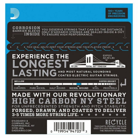 D'Addario EXP120 Super Light Elektro Gitar Teli (9-42)<br>Fotoğraf: 2/3