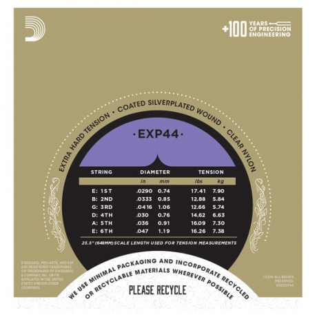 D'Addario EXP44 Pro-Arte Extra Hard Tension Klasik Gitar Teli<br>Fotoğraf: 3/4