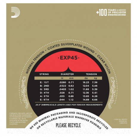 D'Addario EXP45 Pro-Arte Normal Tension Klasik Gitar Teli<br>Fotoğraf: 3/4