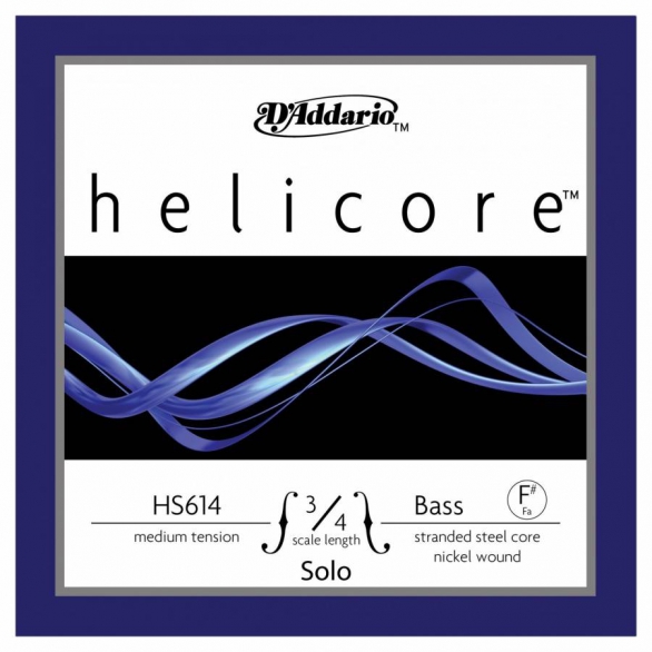 D'Addario HS614 3/4M Helicore Solo F# Kontrbas Teli (Fa Diyez), Fotoğraf: 1/1