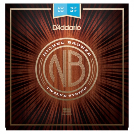 D'Addario NB1047-12 Nikel Bronz 12 Telli Akustik Gitar Teli (1047-12)<br>Fotoğraf: 1/1
