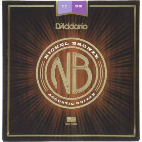 D'Addario NB1152 Nikel Bronz Akustik Gitar Teli (11-52)<br>Fotoğraf: 1/2