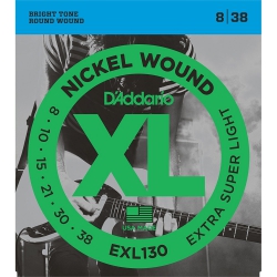 D'Addario Nickel Wound Extra Super Light Elektro Gitar Teli (8-38)