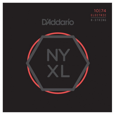 D'Addario NYXL1074 Nikel Wound 8 Telli Elektro Gitar Teli (10-74)<br>Fotoğraf: 1/1