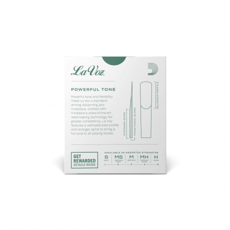 D'Addario Woodwinds RCC10HD La Voz Bb Klarnet Kamışı (Medium Hard)<br>Fotoğraf: 3/3