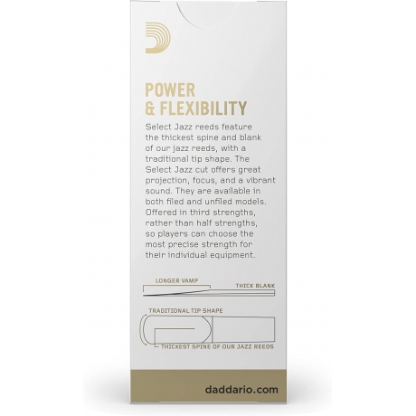 D'Addario Woodwinds Rico RSF05TSX3S Select Jazz Tenor Saksafon Kamışı (No: 3)<br>Fotoğraf: 3/3
