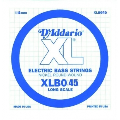 D'addario XLB045 Nickel Wound Long Scale Tek Bas Gitar Teli (.045