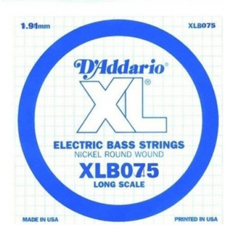 D'addario XLB075 Nickel Wound Long Scale Tek Bas Gitar Teli (.075)<br>Fotoğraf: 1/1
