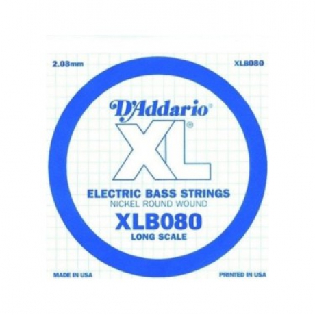 D'addario XLB080 Long Scale Tek Bas Gitar Teli (.080)