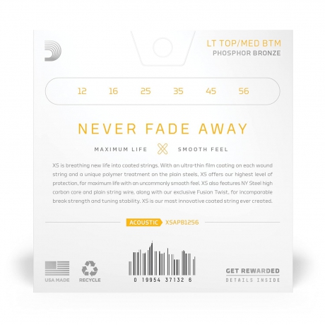 D'addario XSAPB1256 XS Phosphor Bronze Kaplamalı Light Top Medium Bottom Akustik Gitar Teli<br>Fotoğraf: 2/2