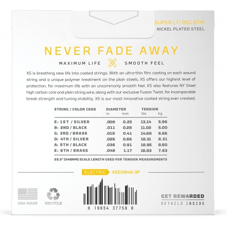 D'addario XSE0946-3P Nickel Plated Steel XS Lt/reg 3lü Paket Elektro Gitar Teli (09-46)<br>Fotoğraf: 2/2